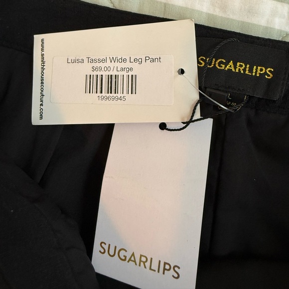 Sugar lips Wide Leg Pant Luisa tassel black size L NwT - Picture 5 of 8
